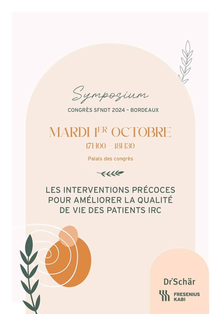 Replay disponible – Symposium Fresenius Kabi et Dr Schär au Congrès SFNDT 2024 🎥✨