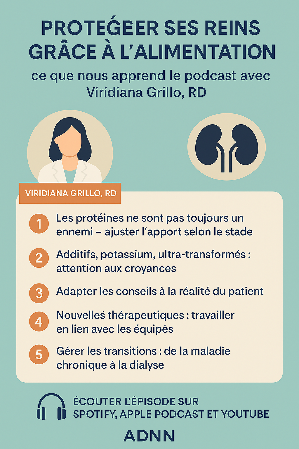🎧 Protéger ses reins grâce à l’alimentation : ce que nous apprend le podcast avec Viridiana Grillo, RD